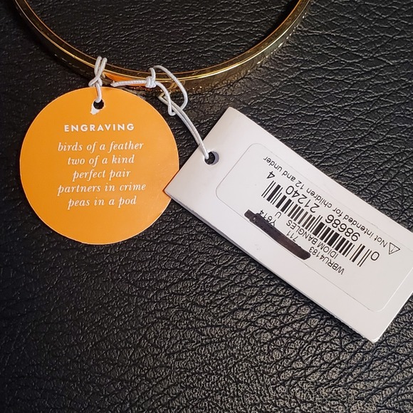 NWT KATE SPADE Idiom Bangles Bridesmaid Bangle Engraved Gold Plate Best Friend - Picture 6 of 9